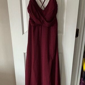 Lulu's Burgundy Backless Dress